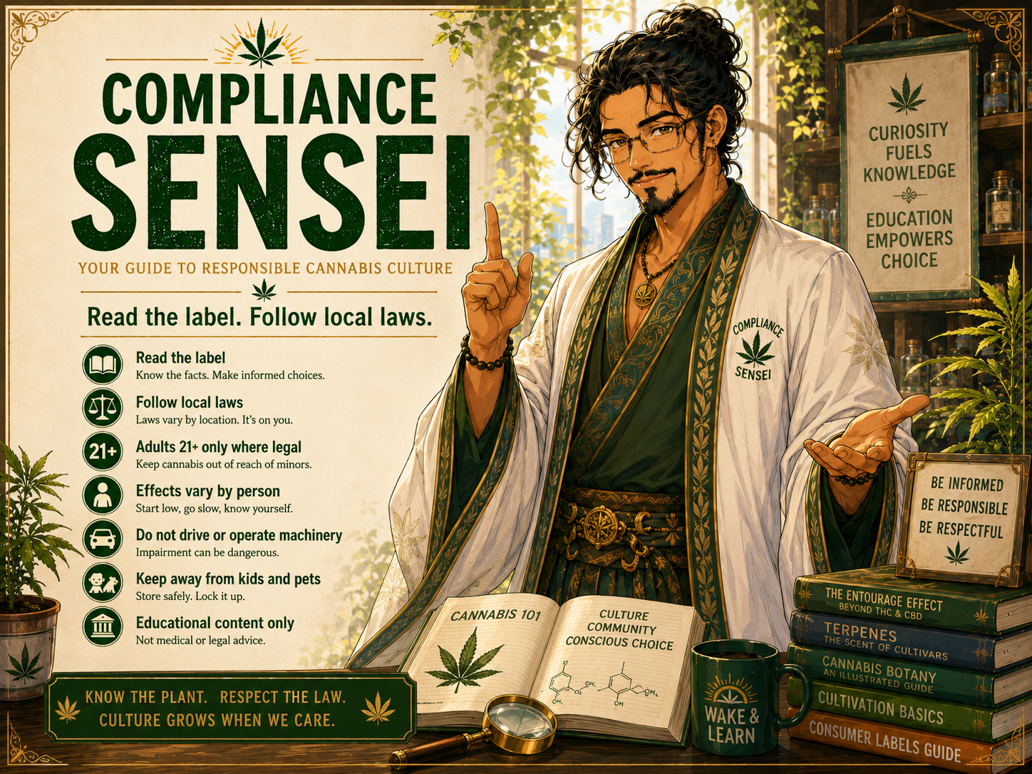 Compliance Sensei character poster.