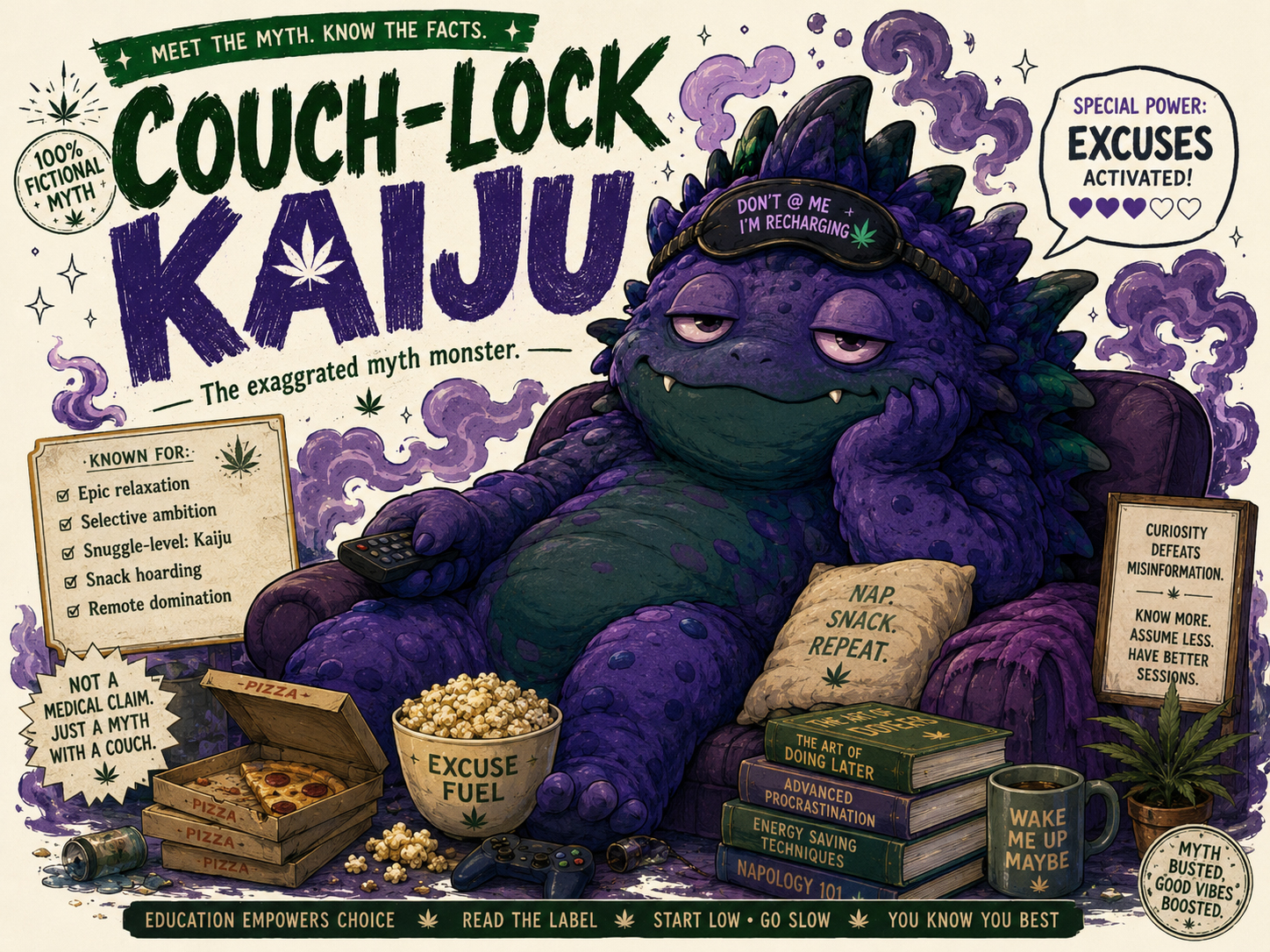 Couch-Lock Kaiju character poster.