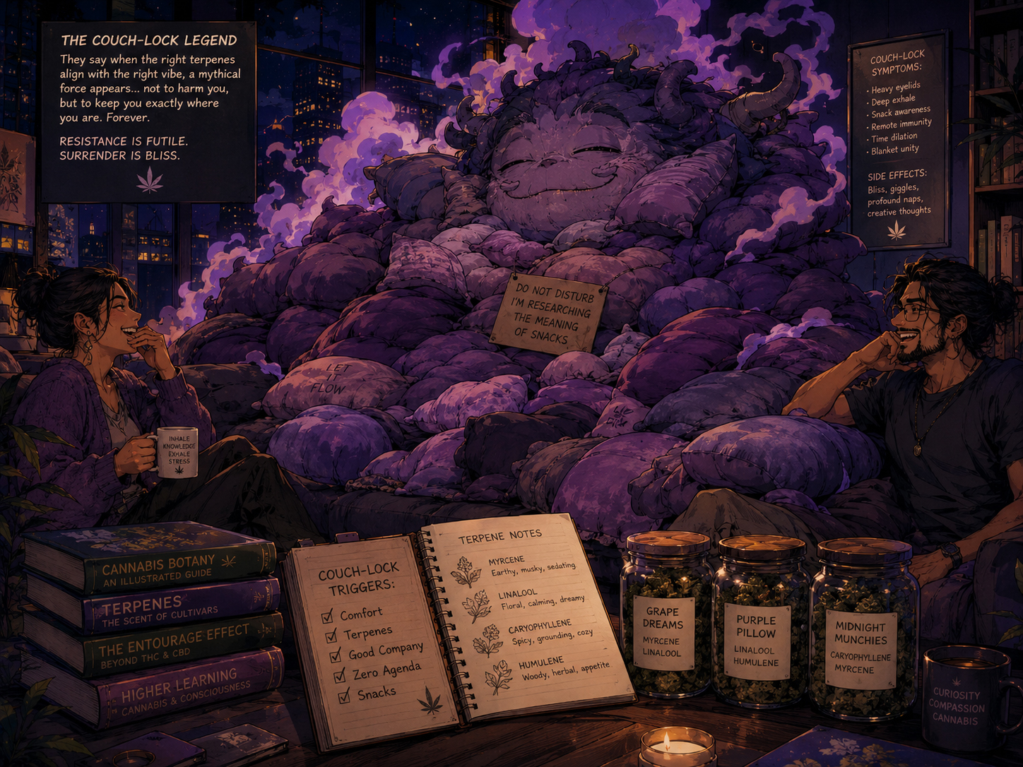 Couch-Lock Kaiju myth scene.