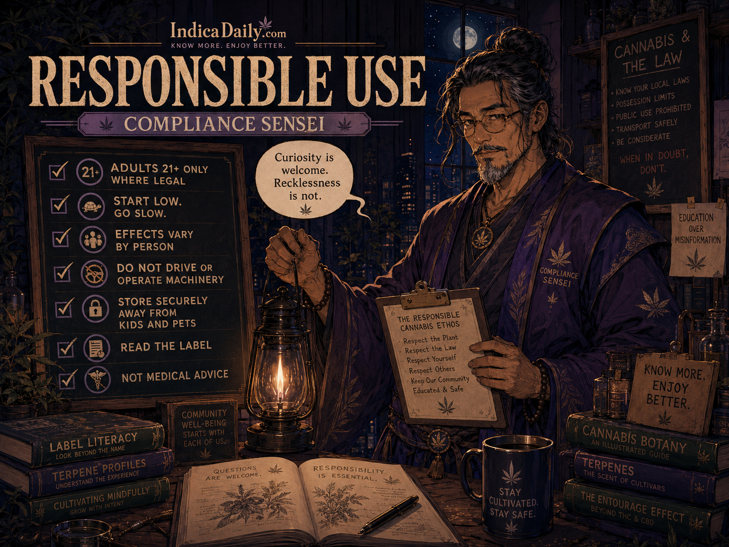 Compliance Sensei responsible use poster.