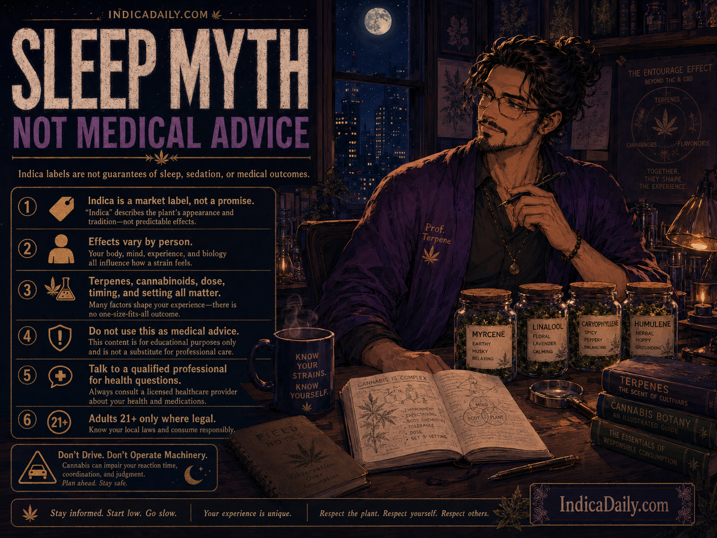 Sleep myth not medical advice poster.