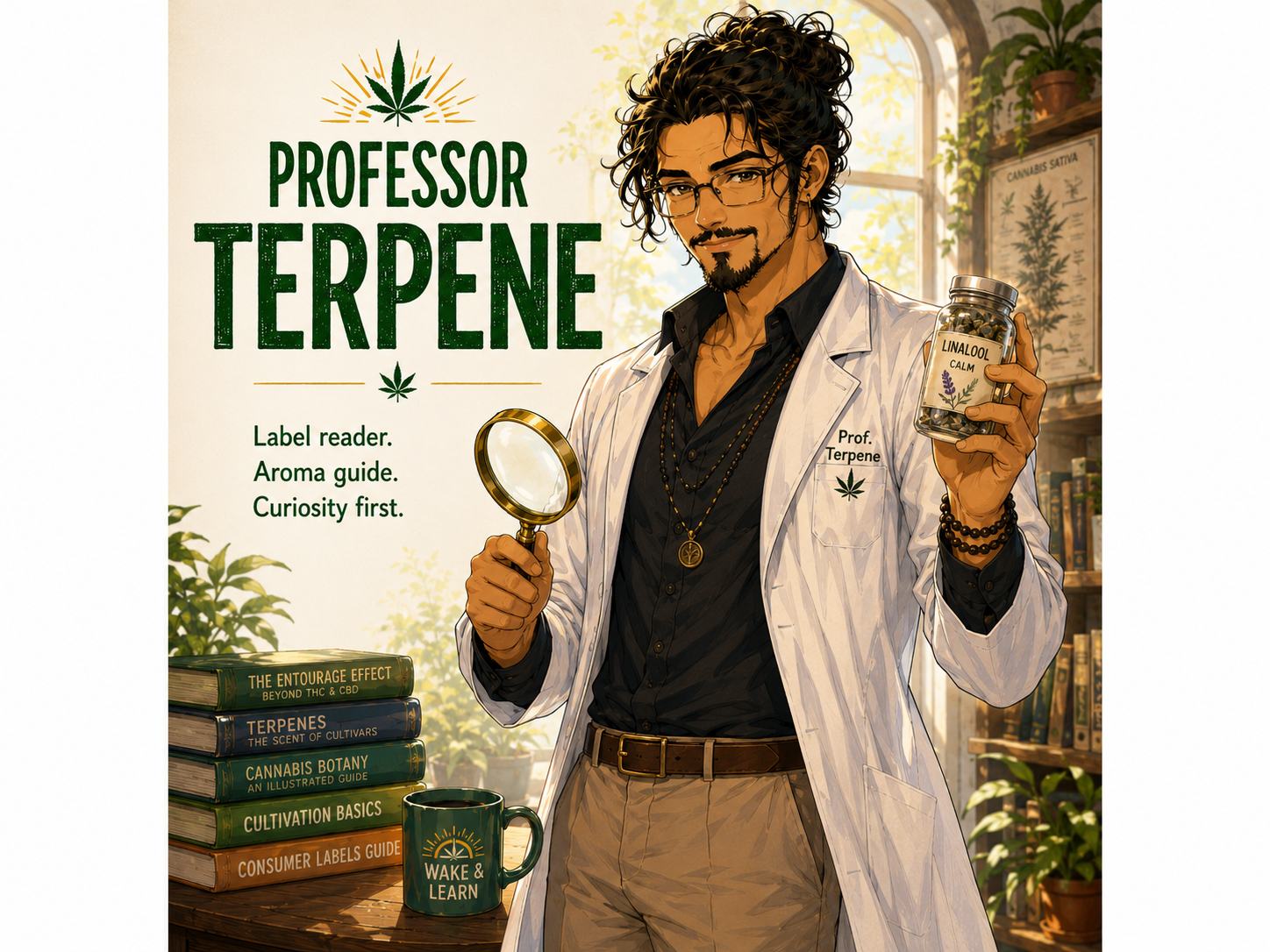 Professor Terpene character poster.
